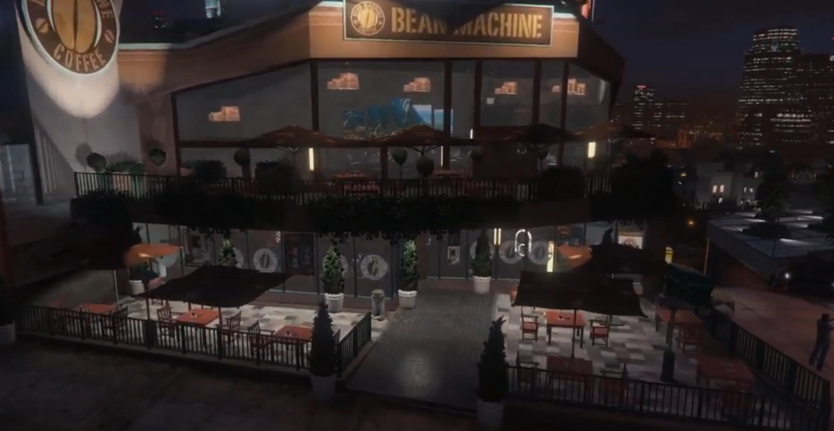 GTA V Map: Bean Machine Coffee - Del Perro Plaza - , The